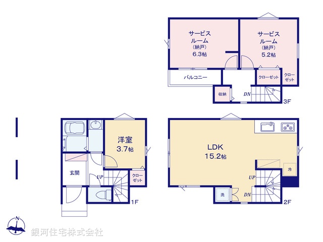 G00391860 神奈川県横浜市磯子区杉田６丁目 新築一戸建て 4280万円【間取図】