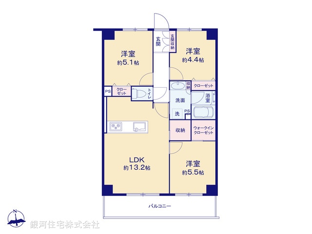 G00391970 埼玉県草加市高砂２丁目 中古マンション 4698万円【間取図】