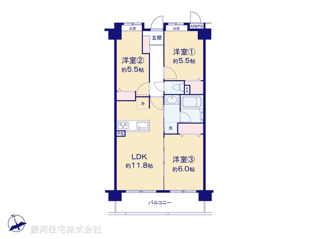 G00392012 神奈川県横浜市港南区港南１丁目 中古マンション 3790万円【間取図】