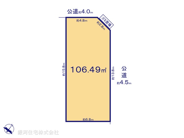 G00392023 埼玉県狭山市富士見１丁目 土地 1880万円【区画図】