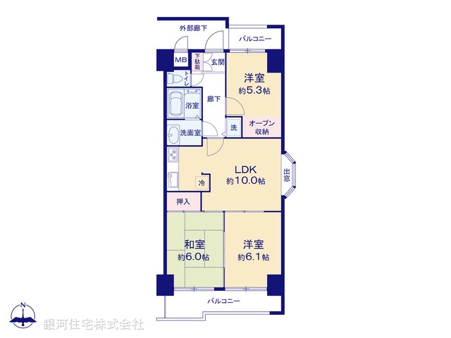 G00392084 東京都板橋区舟渡３丁目 中古マンション 4580万円【間取図】