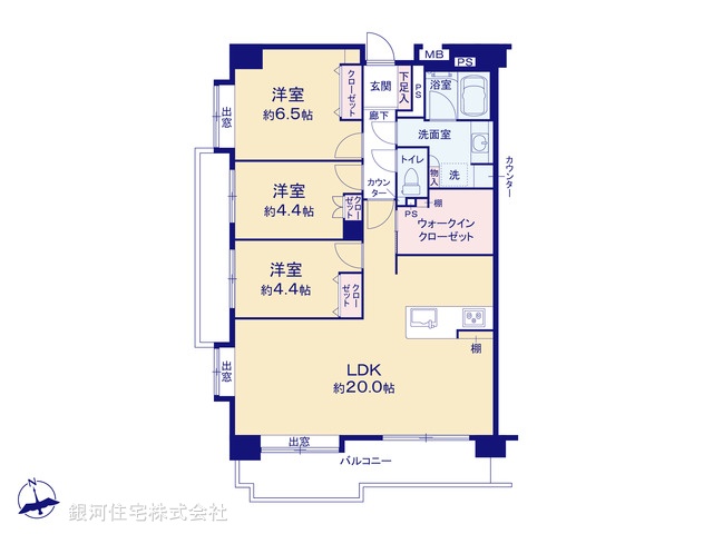 G00392108 埼玉県川口市原町 中古マンション 4899万円【間取図】