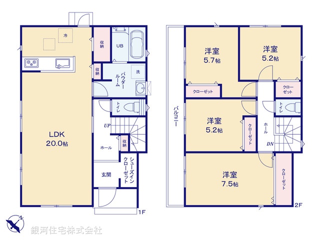G00392112 神奈川県横浜市保土ヶ谷区仏向町 新築一戸建て 4990万円【間取図】