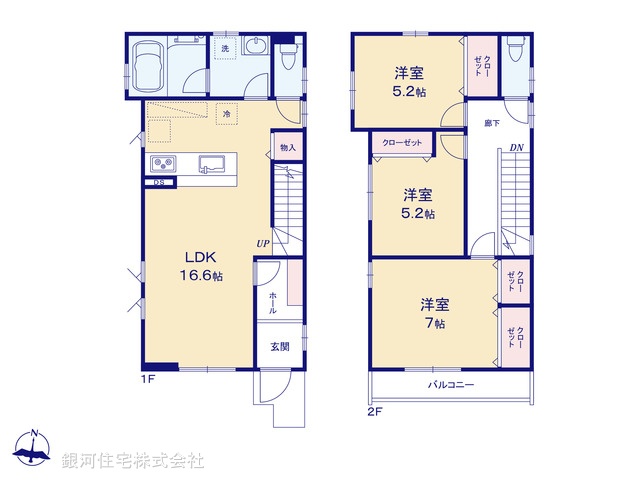 G00392151 埼玉県川越市小仙波町３丁目 新築一戸建て 3380万円【間取図】
