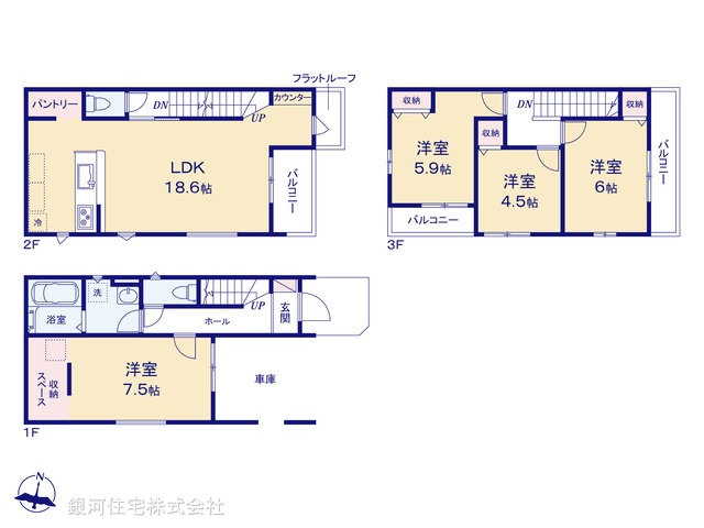 G00392166 埼玉県さいたま市桜区南元宿１丁目 新築一戸建て 5398万円【間取図】