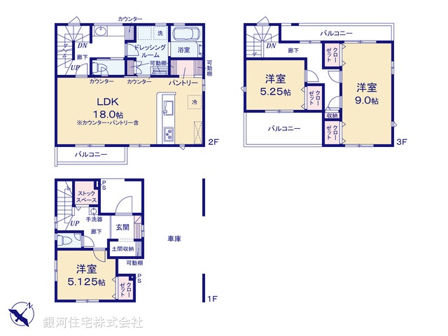 G00392208 神奈川県相模原市南区東林間１丁目 新築一戸建て 5580万円【間取図】
