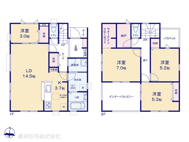 G00392218 埼玉県所沢市大字上安松 新築一戸建て 5280万円【間取図】