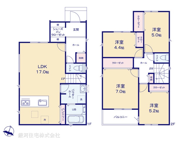 G00392258 神奈川県横浜市金沢区釜利谷南２丁目 新築一戸建て 4790万円【間取図】