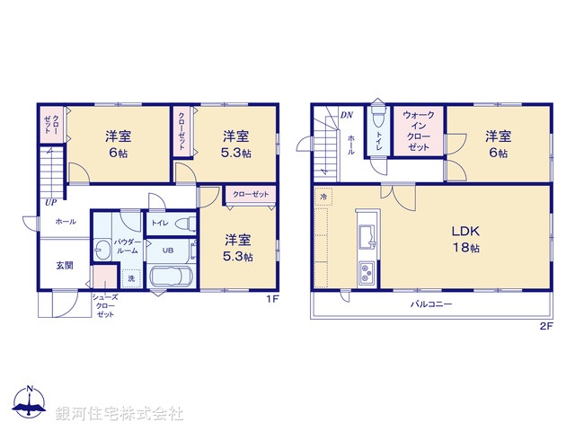 G00392300 神奈川県横浜市南区六ツ川２丁目 新築一戸建て 3980万円【間取図】