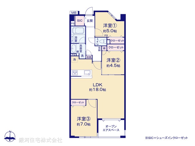 G00392323 神奈川県川崎市川崎区小田５丁目 中古マンション 4280万円【間取図】