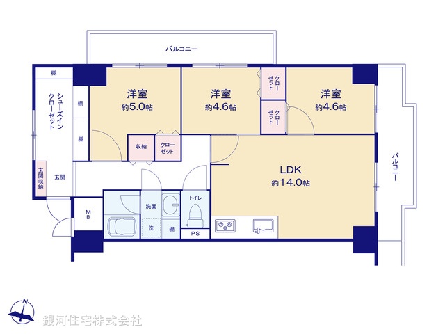 G00392421 東京都江東区北砂３丁目 中古マンション 5298万円【間取図】