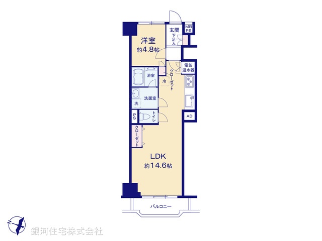 G00392423 東京都目黒区中目黒２丁目 中古マンション 5899万円【間取図】