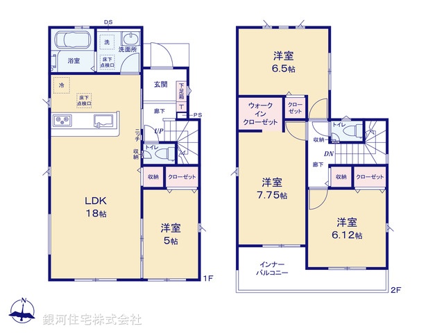 G00392460 東京都葛飾区水元３丁目 新築一戸建て 5290万円【間取図】