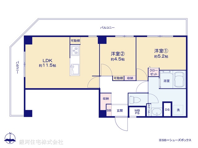 G00392501 神奈川県横浜市神奈川区六角橋６丁目 中古マンション 2999万円【間取図】