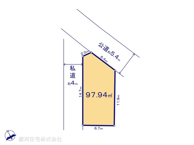 G00392564 千葉県船橋市三山５丁目 土地 2080万円【区画図】