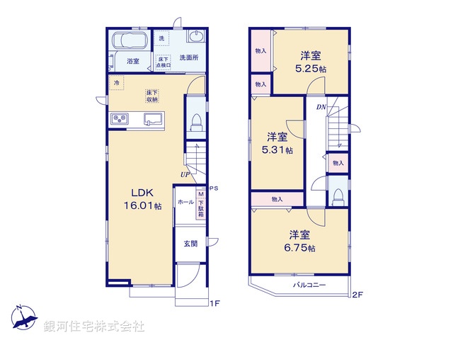G00392588 千葉県市川市真間５丁目 新築一戸建て 5090万円【間取図】