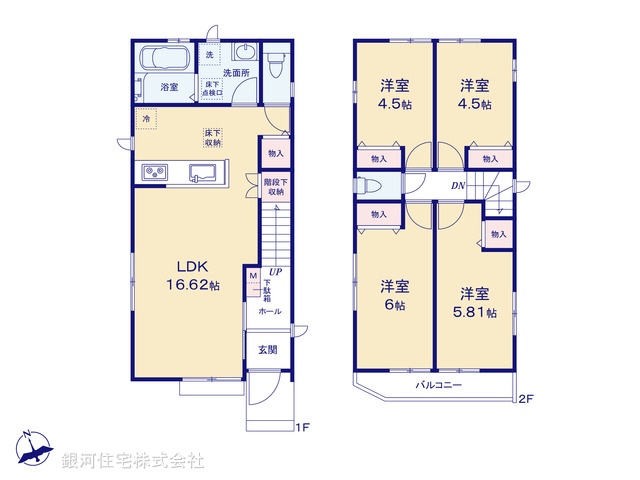 G00392589 千葉県市川市真間５丁目 新築一戸建て 5290万円【間取図】