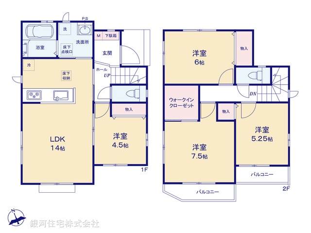 G00392590 千葉県市川市真間５丁目 新築一戸建て 5990万円【間取図】