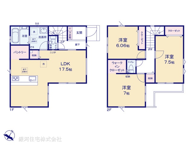G00392594 埼玉県草加市手代３丁目 新築一戸建て 4699万円【間取図】