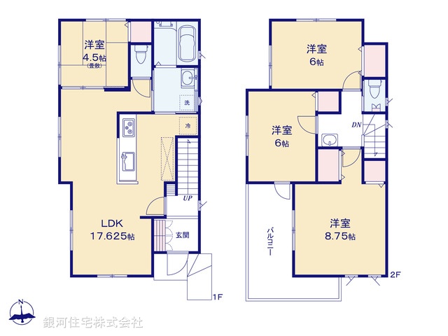 G00392683 千葉県我孫子市南新木３丁目 新築一戸建て 2790万円【間取図】