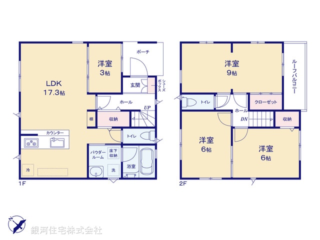 G00392720 埼玉県川口市南鳩ヶ谷２丁目 新築一戸建て 4780万円【間取図】