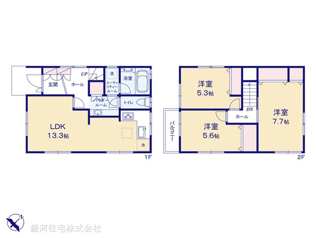 G00392734 神奈川県藤沢市本藤沢２丁目 中古一戸建て 3899万円【間取図】