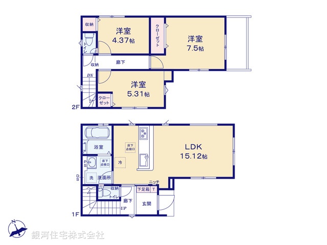 G00393030 千葉県市川市宮久保６丁目 新築一戸建て 3990万円【間取図】