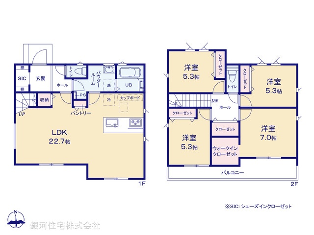 G00393142 神奈川県横浜市戸塚区戸塚町 新築一戸建て 5990万円【間取図】