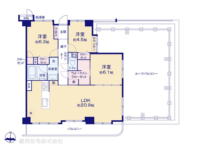 G00393214 神奈川県海老名市中央３丁目 中古マンション 6499万円【間取図】