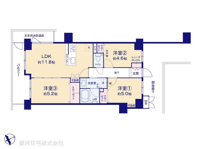 G00393337 埼玉県戸田市新曽南１丁目 中古マンション 3280万円【間取図】