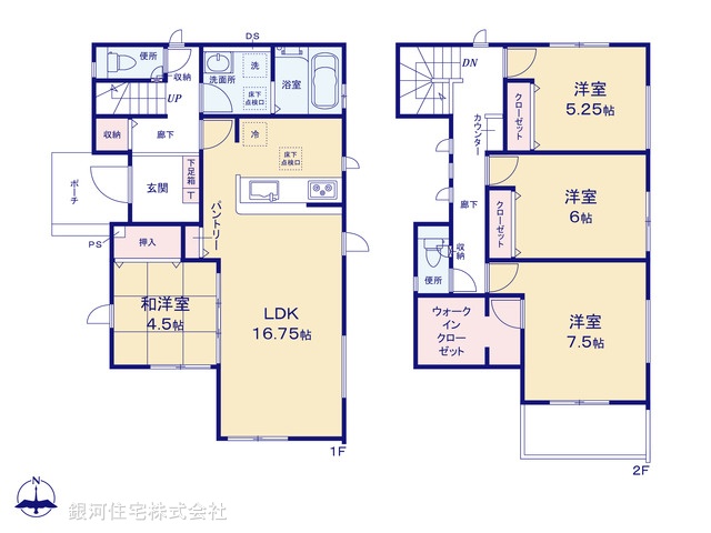 G00393357 神奈川県三浦市初声町下宮田 新築一戸建て 3480万円【間取図】