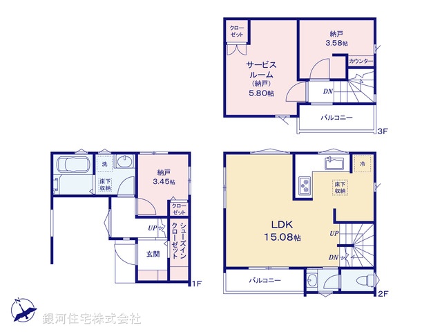 G00393426 千葉県市川市大洲４丁目 新築一戸建て 4980万円【間取図】