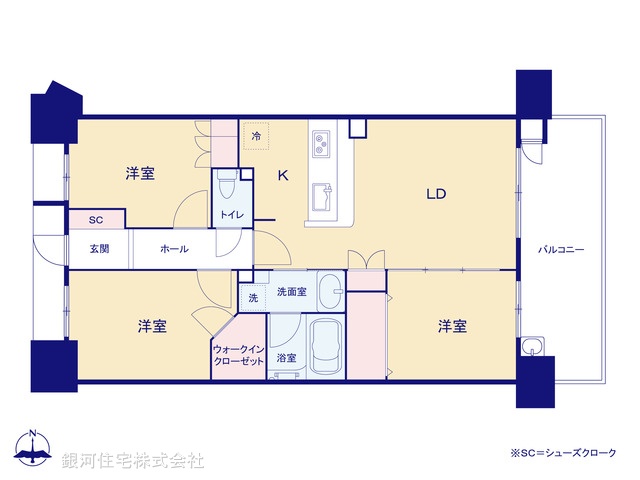 G00393434 埼玉県川口市仲町 中古マンション 4480万円【間取図】