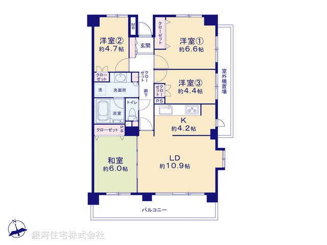 G00393516 埼玉県新座市東３丁目 中古マンション 4480万円【間取図】