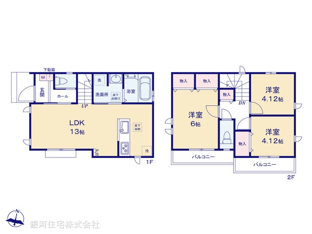 G00393535 東京都東久留米市氷川台２丁目 新築一戸建て 4190万円【間取図】