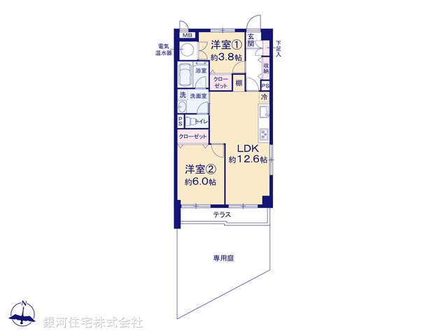 G00393678 神奈川県横浜市磯子区田中２丁目 中古マンション 1999万円【間取図】