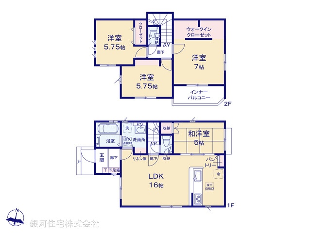 G00393700 東京都八王子市石川町 新築一戸建て 3999万円【間取図】