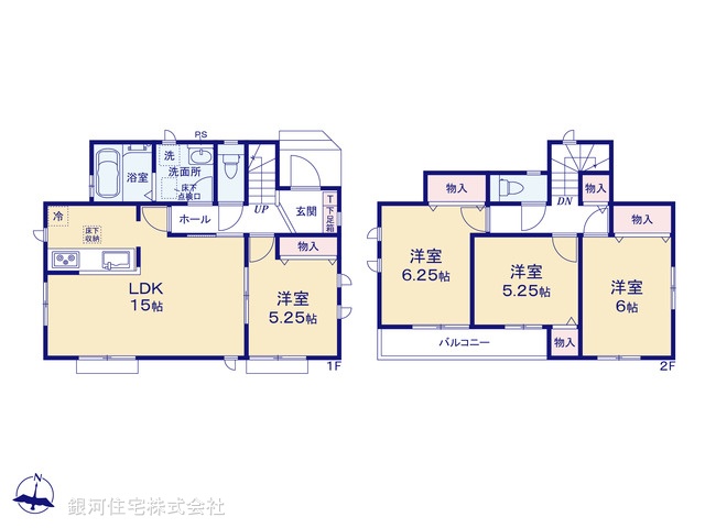 G00393743 神奈川県大和市福田５丁目 新築一戸建て 4390万円【間取図】