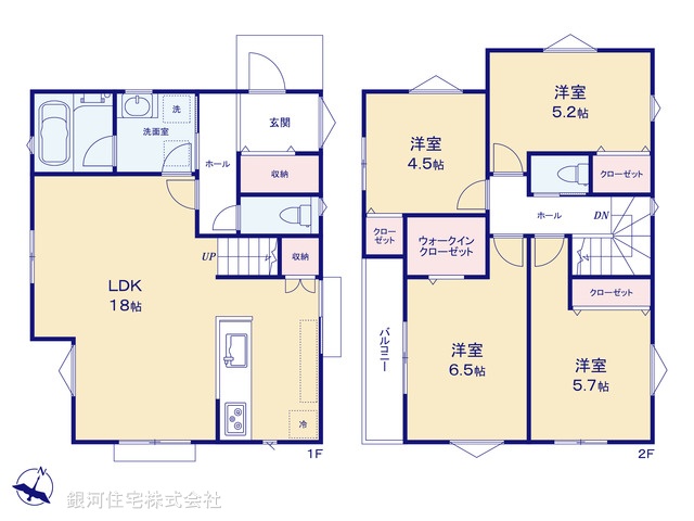 G00393780 神奈川県横浜市戸塚区上柏尾町 新築一戸建て 4980万円【間取図】
