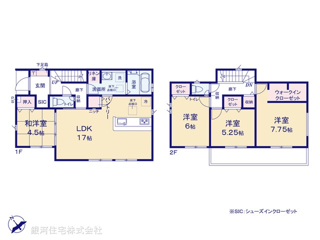 G00393797 千葉県四街道市鹿渡 新築一戸建て 4090万円【間取図】