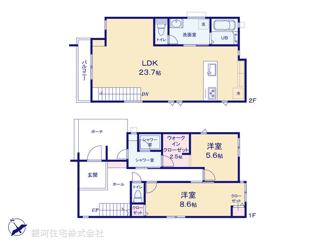 G00393846 神奈川県藤沢市鵠沼海岸３丁目 新築一戸建て 8280万円【間取図】