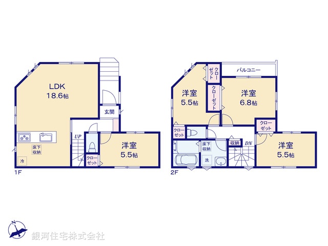 G00393847 千葉県船橋市北本町２丁目 新築一戸建て 4980万円【間取図】