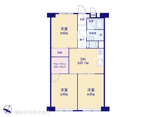 G00393871 神奈川県横浜市西区宮ヶ谷 中古マンション 2690万円【間取図】