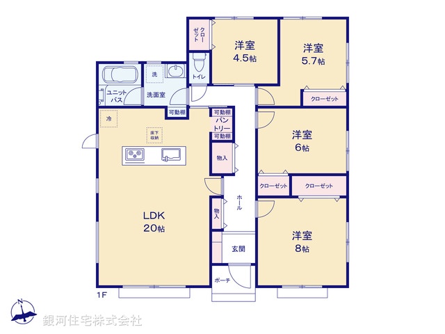 G00393916 神奈川県横浜市栄区長沼町 新築一戸建て 6780万円【間取図】