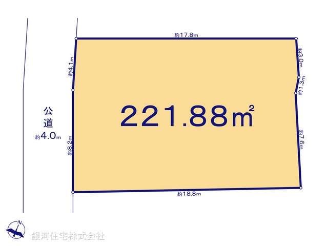 G00393941 東京都多摩市連光寺４丁目 土地 2480万円【区画図】