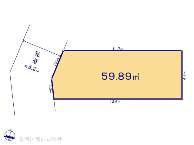G00393961 埼玉県さいたま市桜区田島４丁目 土地 2850万円【区画図】