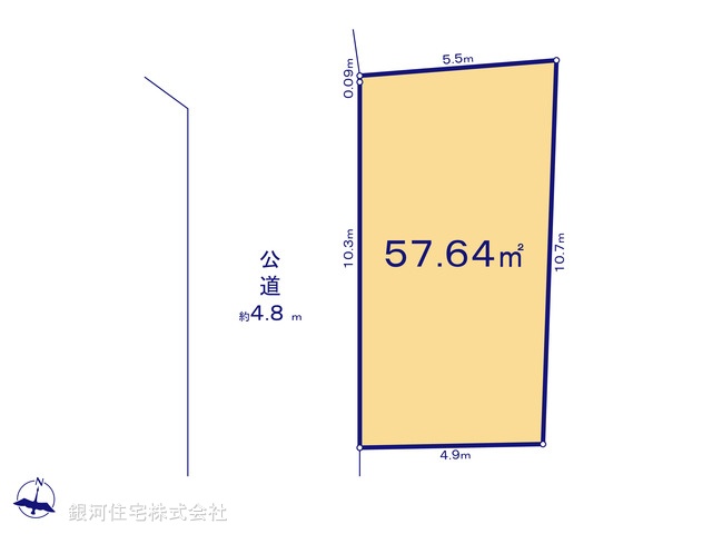 G00393962 埼玉県新座市野寺４丁目 土地 1280万円【区画図】