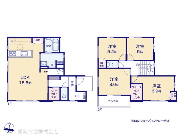 G00394025 埼玉県越谷市大字大道 新築一戸建て 5348万円【間取図】