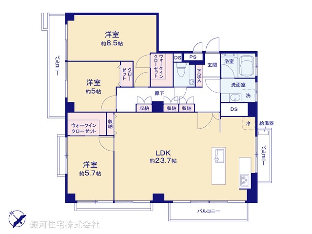 G00394051 東京都渋谷区東１丁目 中古マンション 1億4300万円【間取図】