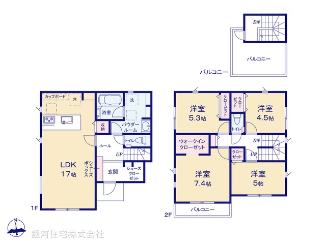 G00394056 神奈川県平塚市横内 新築一戸建て 3780万円【間取図】